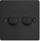 Varilight 2-Gang 2-Way V-Pro Push On/Off Rotary LED Dimmer 2 x 0-120W Matt Black
