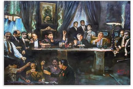 ZAJSGPUR Gangster Movies Goodfellas The Godfather Collage Design Poster Dekorative Malerei Leinwand Wandkunst Wohnzimmer Poster Schlafzimmer Malerei 08x12inch(20x30cm)