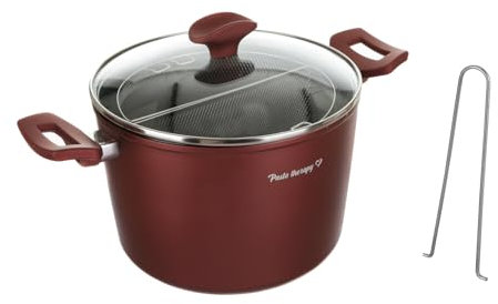 Casseruola per pasta bordeaux 22 cm con 2 cesti e coperchio