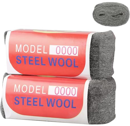 Lana de Acero, 2 Rollos 100 g 0000 Lana de Acero, Recortable, para Limpiar y Pulir de Persianas de Plástico, Pulidora Suelos Restauración, para Profesionales y Aficionados
