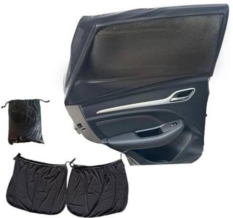 Parasol Coche Bebé Lateral y Trasero,Parasol Coche Infantil con Protección UV, Cortina Solar para Ventanas Traseras, Mosquitera Universal Cubre Ventanilla para Niños y Mascotas,Universal