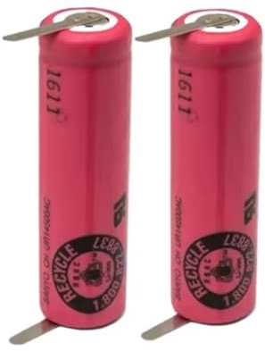 Batteria UR14500AC 3,7 V 740 mAh compatibile con Oral-B Pro 2 tipo 3766 3758 3759 3794 iO4 iO5 iO6 iO7 iO9 iO8 iO10 spazzolino elettrico rasoio(Solder leg battery,2pcs)