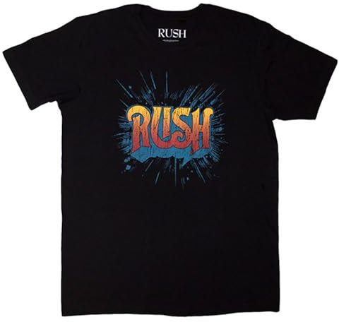 Rock Off officially licensed products Rush Tour 1974-1975 T Shirt M Black
