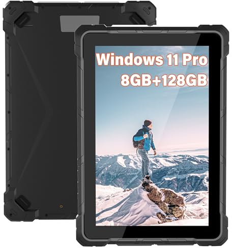 OuuOee Tableta industrial y exterior PC 10,1 pulgadas Windows 11 Pro, N150 Robusttablet, 8 GB de RAM 128 GB ROM, 8000 mAh, 4G LTE SIM y GPS, HDMI/Type-C/RS232