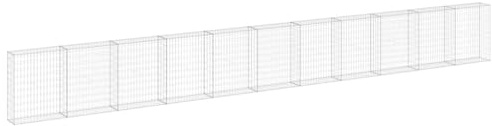 Nqyjm Garden Mesh Fence Wall Gabion with Galvanised Steel Lids 900 x 30 x 100 cm, Gabion Basket Stone Cages for Outdoor Patio Lawn Decorative
