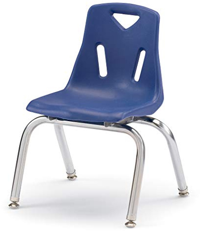 Jonti-Craft Berries 8142JC1003 Stacking Chair with Chrome-Plated Legs, 12 Height, Blue