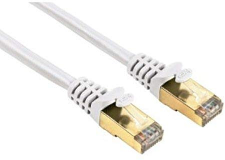 Hama 75078409 Netzwerkkabel (RJ45, STP, Cat 5 gerade, abgeschirmt, 5 m) Weiß