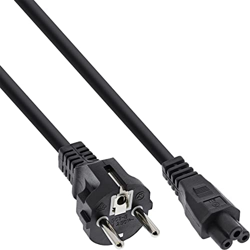 InLine - Cable Conector para portátil (3 Pines, 0,5 m), Color Negro