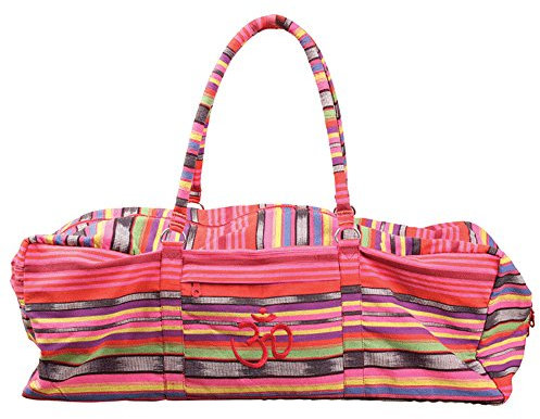Yoga-Mad Deluxe Yoga Kit Bag | Full Zip Carrier Bag with Storage Pockets | Pilates Unisex Bag, Stores Mat and Yoga Accessories | Suitable for Pilates, Gym, Fits Most Mat Sizes (Pink)