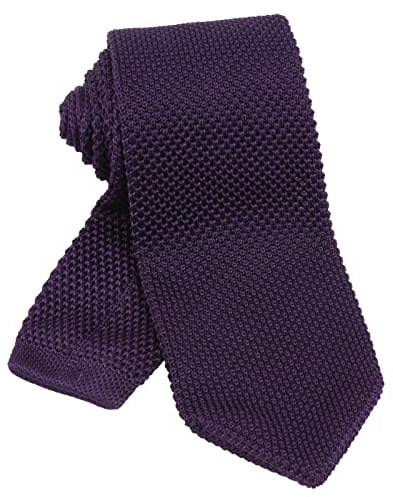 Alizeal Cravatta a maglia uomo, Cravatte a maglia casual e sottile, viola scuro