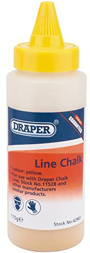 Draper 42983 Plastic Bottle of Yellow Chalk for Chalk Line, 115g