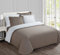 Vision Bettwäsche, 1 Bettbezug 240 x 260 cm + 2 Kissenbezüge 65 x 65 cm, 100 % Baumwolle, Taupe / Weiß