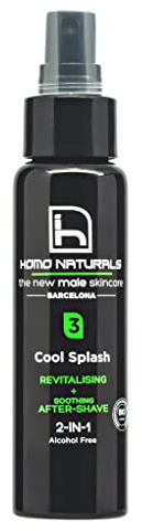 Homo Naturals Gesichtswasser-Spray für Männer + Rasierwasser - Revitalisierendes Gesichtsspray - Beruhigende Gesichtsreinigung für fettige, Mischhaut oder sensible Haut - 100 ml
