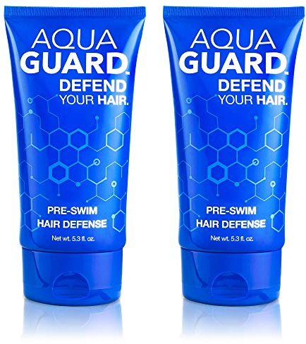 AQUA GUARD Pre-Swim Hair Defense | Prevents Chlorine Damage + Softens Hair | Made in California | Color Safe, Great Scent | 5.3 oz (2 Pack)
