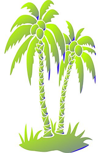 Palmen-Schablone – (Größe 25,5 x 38 cm) Wiederverwendbare Wandschablonen zum Malen – Beste Qualität Wandkunst Dekor Ideen – Verwendung auf Wänden, Böden, Stoffen, Glas, Holz, Terrakotta und mehr ...