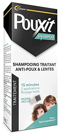 POUXIT - Shampooing anti-poux et lentes - Agit en 2 applications de 15 minutes1 - Traitement du cuir chevelu - 200 ml