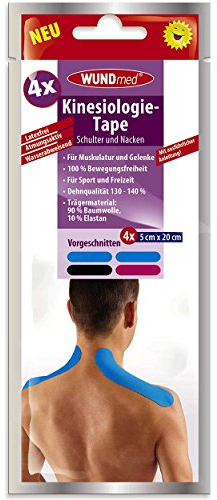 Wundmed 3er Vorteilspack Kinesiologie-Tape vorgeschnitten Schulter/Nacken schwarz/pink/blau, 3 Pack a 4 Stk.