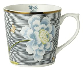 Laura Ashley - Becher klein - Porzellan - Weiss/Multicolor - Midnight Pinstripe - Volumen: 22Cl - Spülmaschinen,- und Mikrowellengeeignet