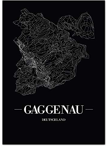 JUNIWORDS Stadtposter - Wähle Deine Stadt - Gaggenau - 30 x 40 cm Poster - Schrift A - Schwarz