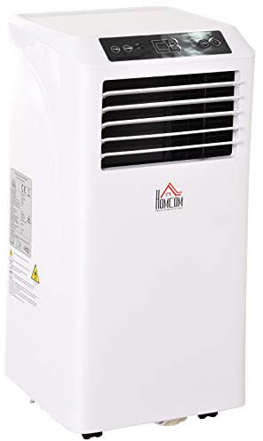 HOMCOM Portable Air Conditioner 9000Btu with Wheels R290 LED Timer 3 in 1 Cooler Humidifier and Fan with Remote Control Power 1003W 35.5 x 33.5 x 70 cm White