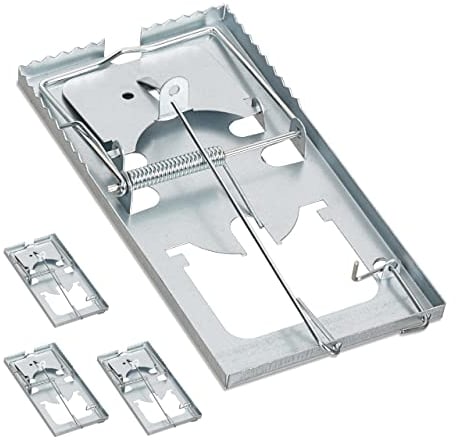 Relaxdays 12 x Rattenfalle, verzahnte Fangfläche, wiederverwendbar, Schnappfalle, hohe Schlagkraft, Metall, Schlagfalle, Silber