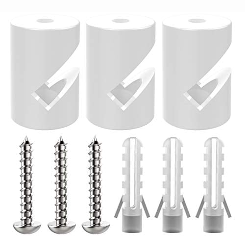 ZOHAR 3 Stück Wand- und Deckenpins Weiß für Textilkabel Deckenbefestigung Affenschaukel Aufputz-Kabelhalter für Lampe DIY mit Schrauben und Dübeln