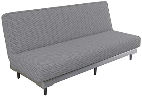 XJHKG Sofabezug Ohne Armlehnen, 3 Sitzer Antirutsch Schlafsofa Couch überzug Clic Clac Bettcouch Couch Sofa Hussen (Grau)