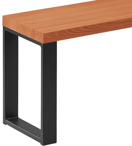 LAMO Manufaktur Sitzbank Esszimmer Holzbank 30x80x47 cm, Möbelfüße Simple Schwarz/Dunkel, LSB-01-A-004-80-9005S