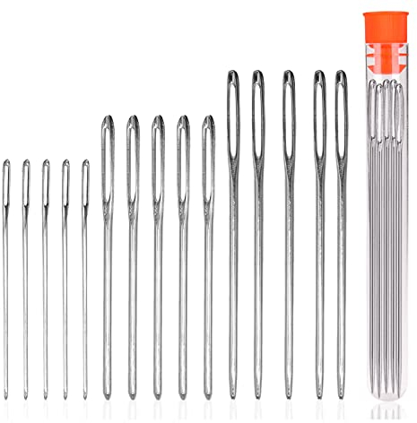 Large Eye Blunt Needles,15Pcs Yarn Knitting Hand Needles Sewing Big Eye Darning Needles 3 Sizes