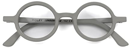 LONDON MOLE® Moley Blaulichtfilterbrille | Coole runde Form | Verhindert Augenbelastung | Für Männer, Frauen, Unisex | Federbeschläge