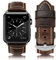 HUAFIY Apple Watch Armband 49mm46mm45mm 44mm 42mm, Herren Damen Ersatz Original Lederband für iWatch Serie 10 9 8/7 6 5 4 3 2,Ultra (Kaffee/Silber Schnalle, 42mm44mm45mm46mm49mm)