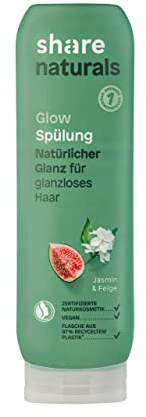 share naturals Spülung Glow 200 ml – Hair Conditioner spendet ein Hygieneprodukt an einen Menschen in Not – Haarspülung für natürlichen Glanz ohne Silikone