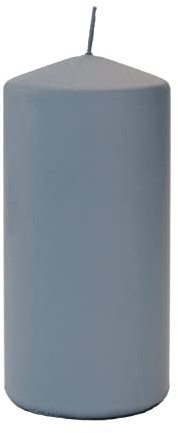 INNA-Glas Stumpenkerze LYCANTHIA, Frosted Pastel, grau, 15cm, Ø7cm, 63h - Votivkerze