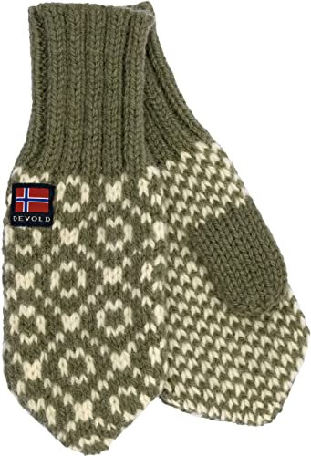 Devold Unisex Svalbard Wool Mitten Tights, Olive/Offwhite, XL