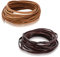 2 rotoli di cordoncino piatto in vera pelle naturale da 3 mm, per lavori artigianali, gioielli, braccialetti intrecciati, collane, borse, guaine per coltelli (0,3 x 0,2 x 299,7 cm)