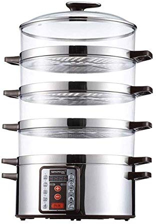 REJOON Vegetable Steamer Rice Cooker- Electric Steam Appliance Food Steamer Vegetable Steamer 4 Tier Stackable Auto Shut Off Fast Heating Electric Food Steamer