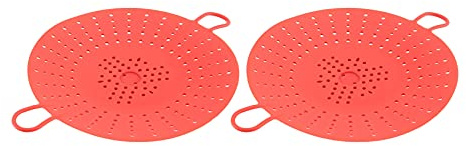 MAKIVI de 2 serías de cocina de vapor de silicona, inserto de cesta de vapor de verduras para olla a presión, ondas, multicocina, rojo