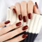 DANNI & TONI Halb ausgehärtete Gel Nagelfolien (Maroon) Bordeaux Weinrot Burgund Scharlachrot Einfarbig Gel Nagel Aufkleber, Halbgehärtete Nagelsticker Nageldesign Wraps 28 Aufkleber