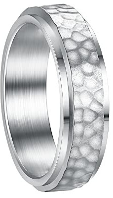 Dochais Ring Herren Damen Edelstahl Außenbreite 6mm bequem, Men Fashion Schmuck Ehering Verlobungsring Freundschaftsring Lifestyle-Ring (11)