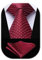 HISDERN Corbatas de color burdeos para hombre, corbata de lunares para boda, pañuelo, corbata formal de negocios y juego de pañuelos de bolsillo
