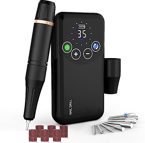 ANBEISTEE Ponceuse pour Ongles Professionnelle Rechargeable 35000RPM, Contrôle par Ecran Tactile, Lime à Ongles Electrique Portable pour Manucure/Pédicure/Façonnage/Carving/Polissage, Rose