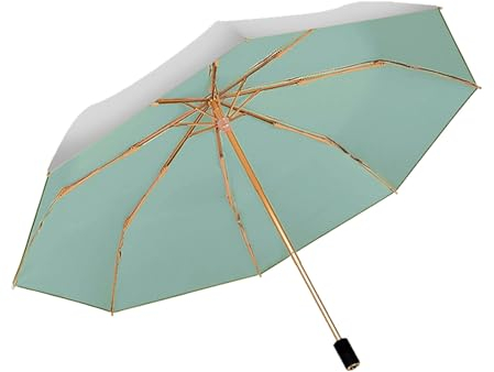 ThreeH Faltbarer Regenschirm Sonnenschutz UPF 50+ Kompakt-Reiseschirm Verstärkter Fiberglasrahmen Silberbeschichtung UV-Blocker,Grün