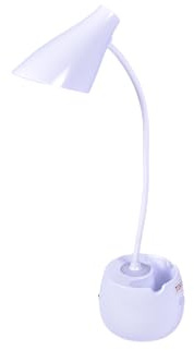 TEKLED® Multifunctional 3 Lighting Colors Brightness Desk Lamp with Pencil Holder | Dimmable Decorative LED with Touch Control |1500 mAh, USB Rechargeable | for Studying Room, Reading, Working - Cone