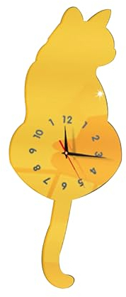 Garneck 1Stk Wanduhr zum Aufhängen wohnzimmerwand Uhr wanduhren modern Akustische Wanduhr Moderne wanduhr Katze Wanduhr kinderzimmer Uhr Haushalt Wanddekoration stumme Wanduhr Acryl
