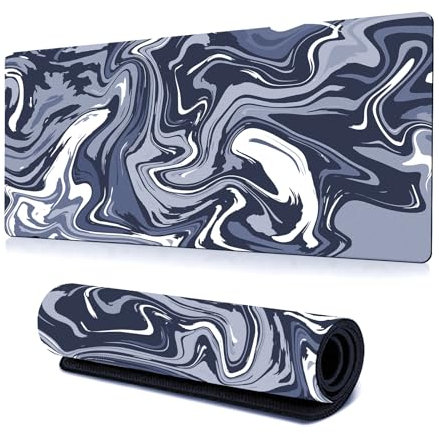 Large Gaming Mouse Pad With Stitched Edges,Gaming Mouse Pad With Non-Slip Rubber Water-Resistant Surface,Computer Desk Mat For Home Office Gaming Room (300*770*3MM) (Abstract Fluid 7, 300*770*3MM)