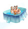 AIRINTIN Air300 - Piscinas grandes rectangulares plegables mejoradas para el verano al aire libre, no inflable, azul, air300