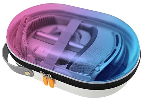 AWINNER Compatible for Apple Vision Pro Case,Accessories VR Headset with Elite Strap,Ultra-Sleek Design for Travel (Pink)