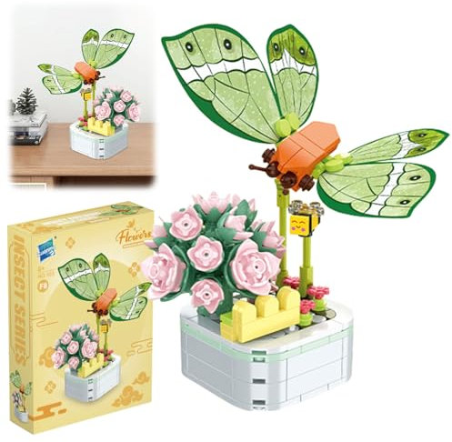 ARONRAVE Blumen Bausteine Set, Künstliche Blumen Bauspielzeugsets, Ziegel Botanische Sammlung, Spielzeug, Heimdekoration