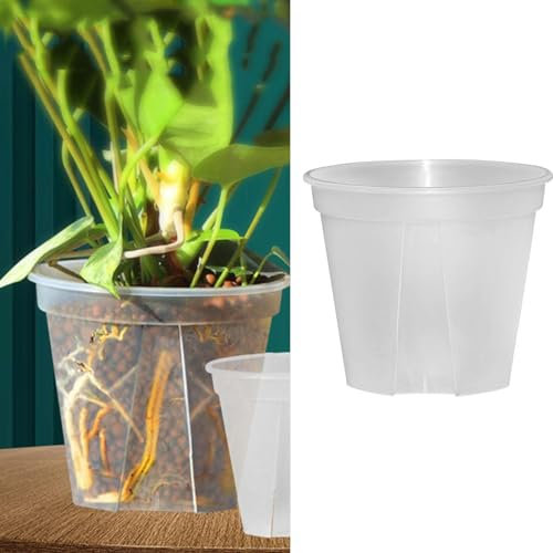 HFLWYWD Orchid Pot,Clear Plastic Plant Pots with Drainage Holes for Indoor Outdoor Plants,Breathable Slotted Orchid Planters,Plastic Flower Plant Pots for Indoor and Outdoor Plants (XL)