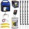 Doblit A9 Starter Kit 200m Electric Fence | Doblit A9 Paddock 0.25J Energiser w/ 9v 130Ah Battery, 20x 105cm Plastic Posts, 200m White Poly Tape Rolls & Accessories | Complete Kit